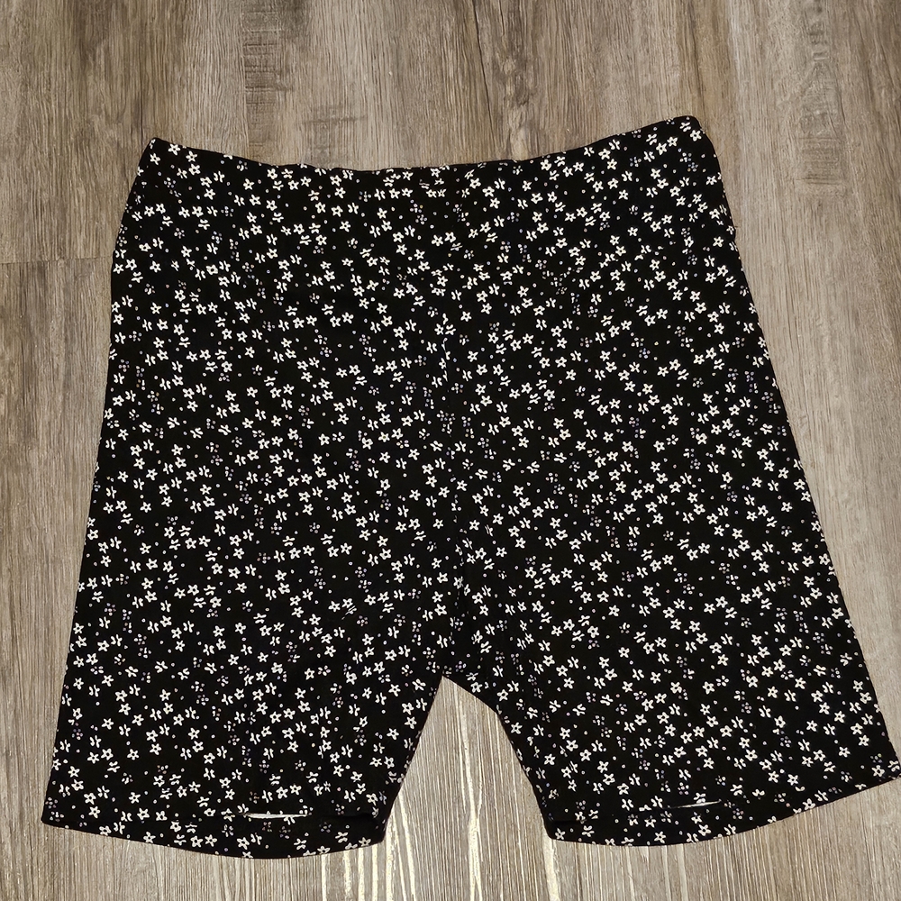 No Boundaries Floral High Waist Shorts - Black and White